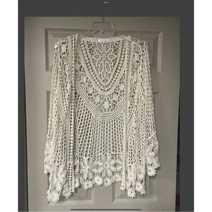 Rebellion Again Cream Crochet Cardigan